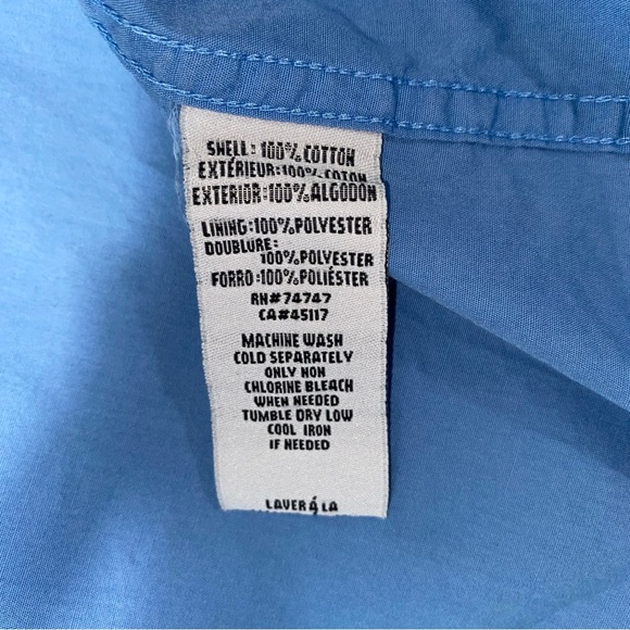 Worldwide Sportsman Shirt Men's L Blue Button Down Vented Cape Back Fishing - Picture 6 of 9